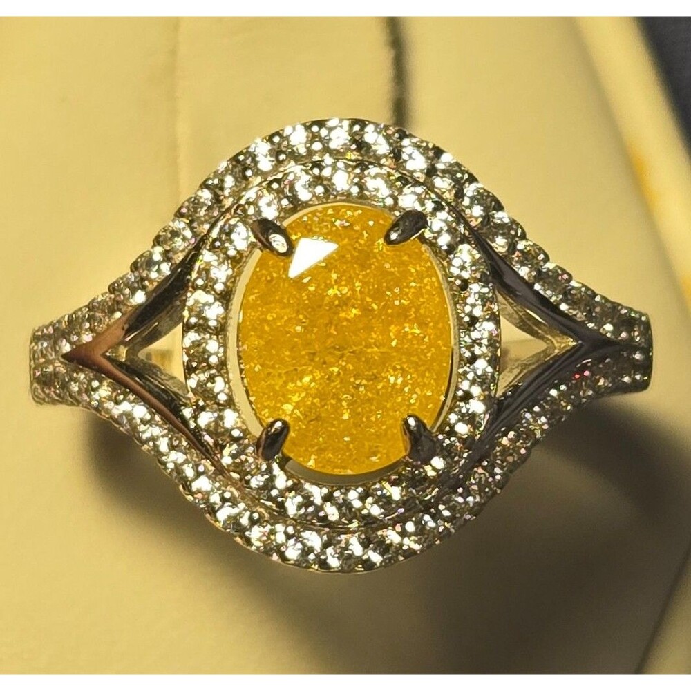 Yellow Vintage sterling silver ring sz 8.5